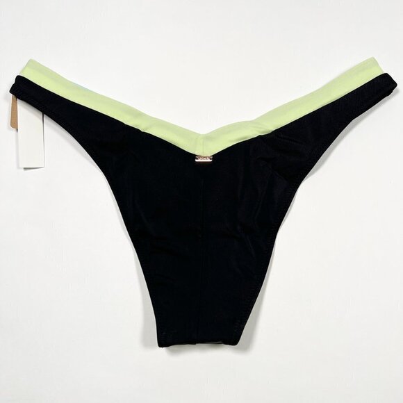 Victoria Secret Pink S Small Itsy Bikini Bottom Cheeky Black Colorblock - Picture 2 of 4